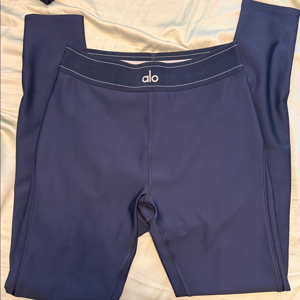 ALO Yoga Airlift Suit Up Set - Navy - Sports Bra & Leggings - Picture 5 of 8